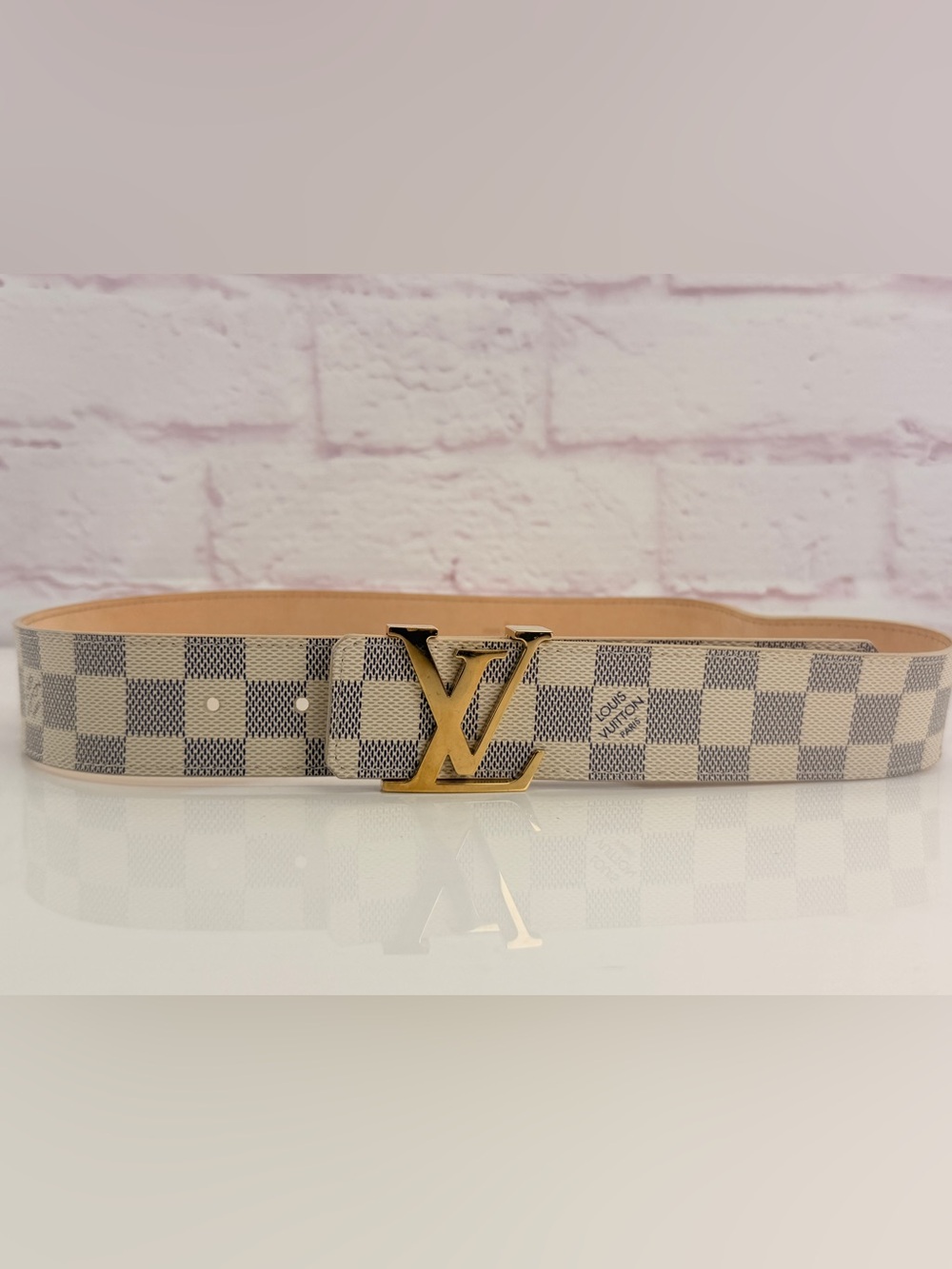 Louis Vuitton Damier Azur LV Initiales Belt 85/34